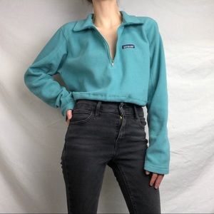 Turquoise Half Zip Fleece Patagonia Cropped Jacket